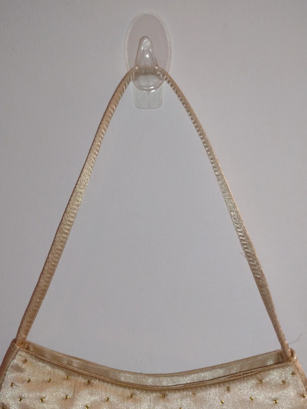 Gold Satin Studded Shoulder Bag - Women